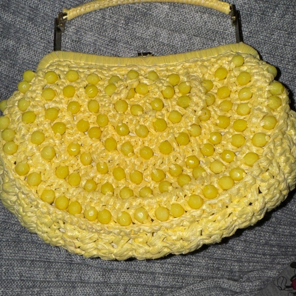 Marcus Brothers- Yellow beaded handbag - Picture 2 of 4